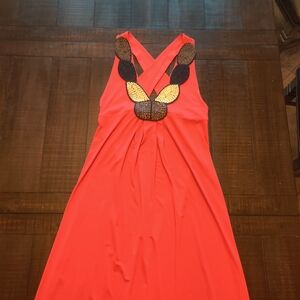 kardashian kollection orange dress Kardashian Kollection Women's Lipsy Convertible Zipper Orange Bodycon Dress  | M